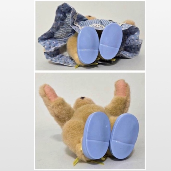 Vintage Muffy Vanderbear Teddy Bear Down On The Farm Blue Floral Dress VTG - Picture 10 of 13